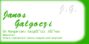 janos galgoczi business card